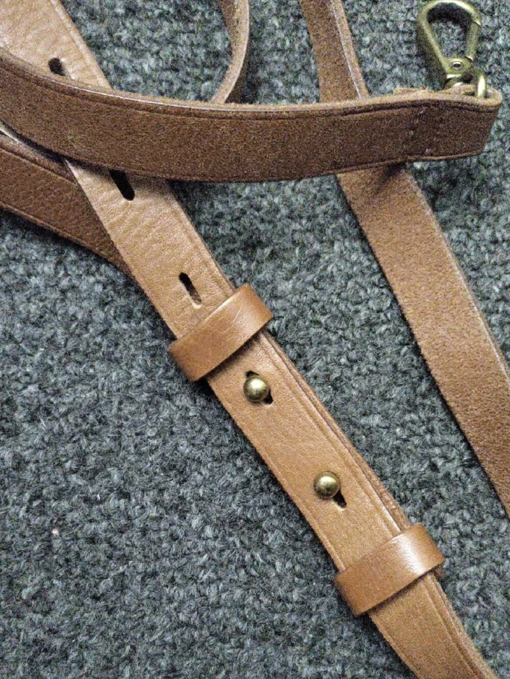 Madewell Leather Adjustable Strap with Brass Clips